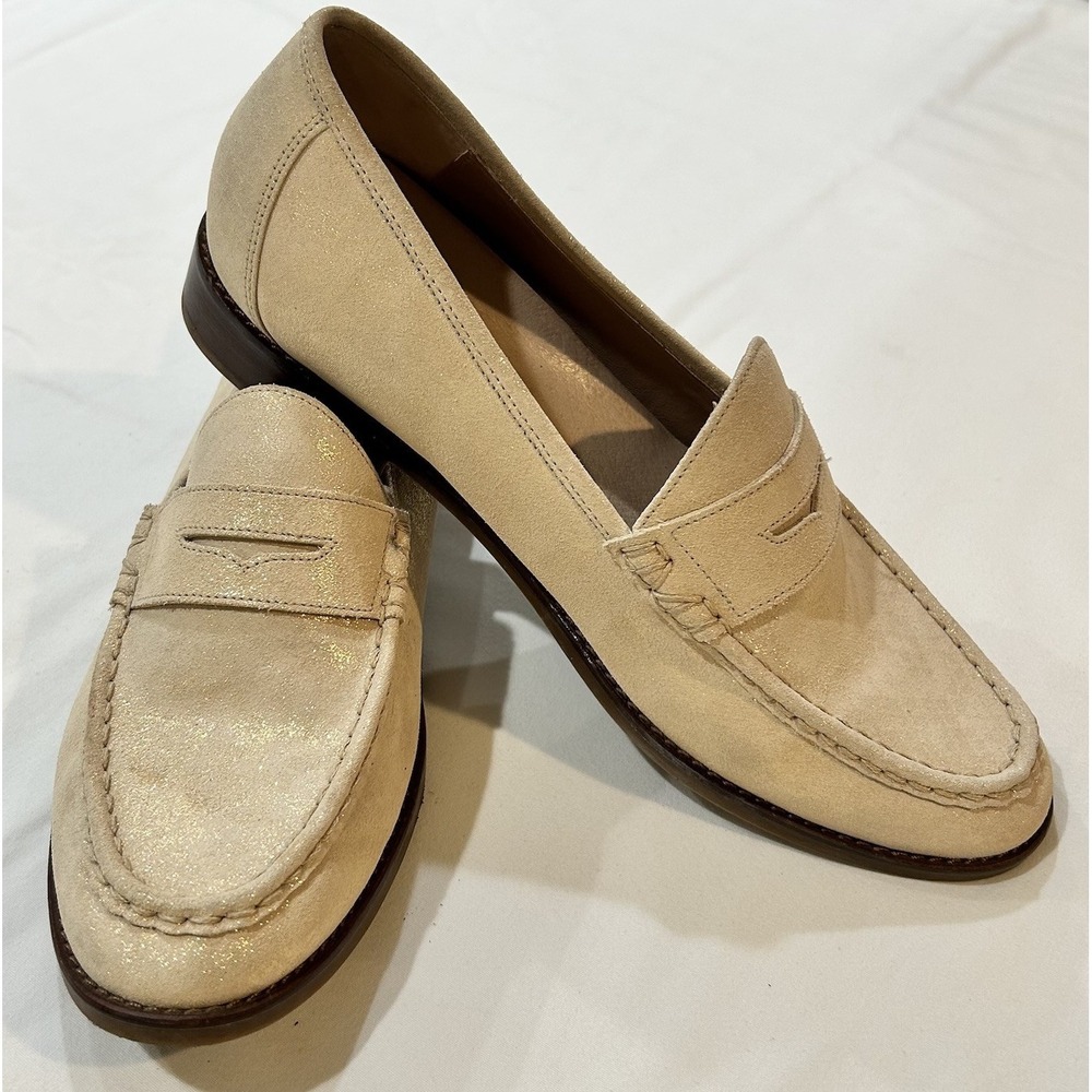 Vionic Waverly Gold Leather Loafers Shimmer‎ Metallic Women's Size 11 Slip On